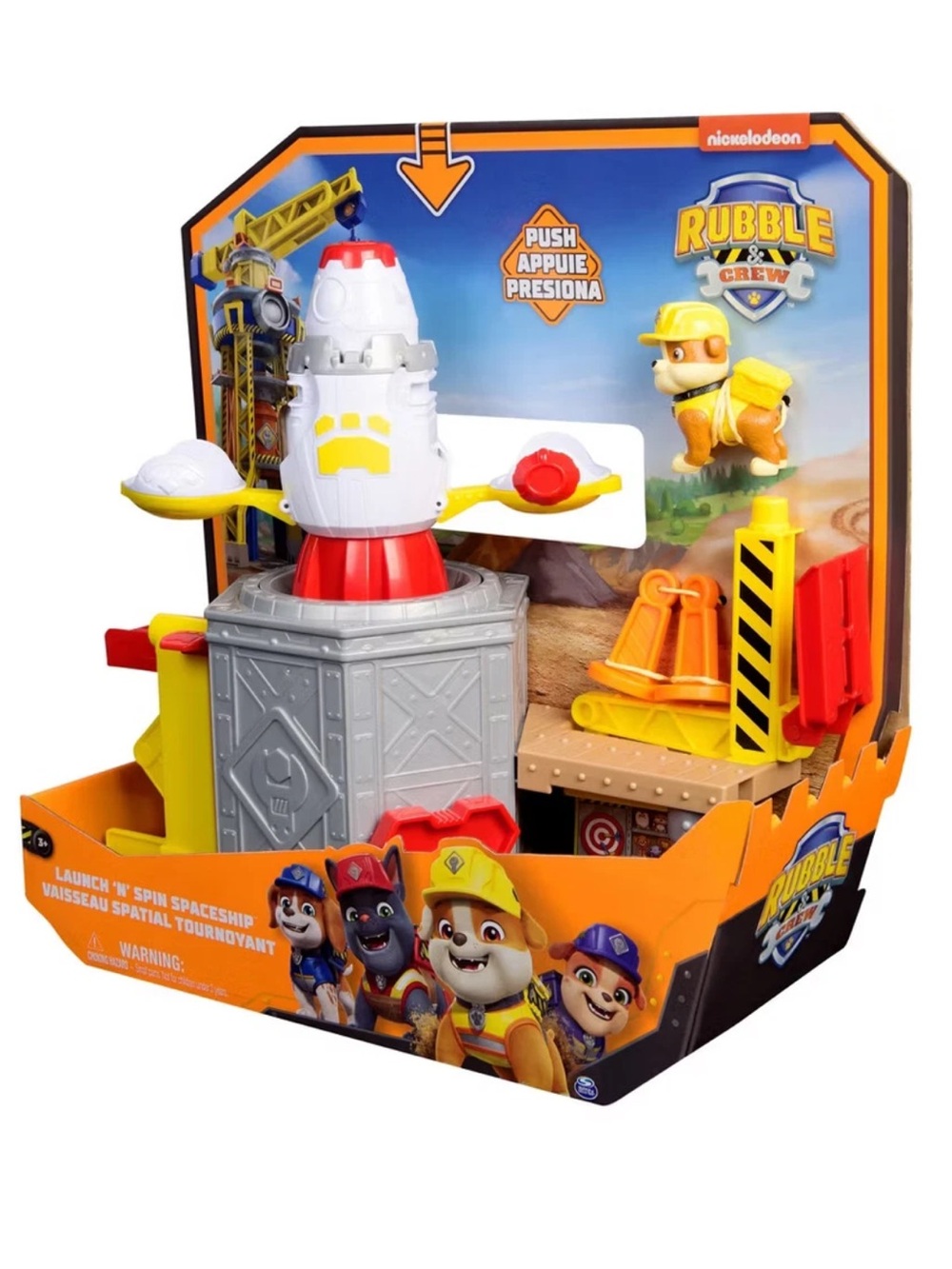 Paw Patrol Rubble & Crew Launch 'n' Spin Spaceship Playset *NEW*